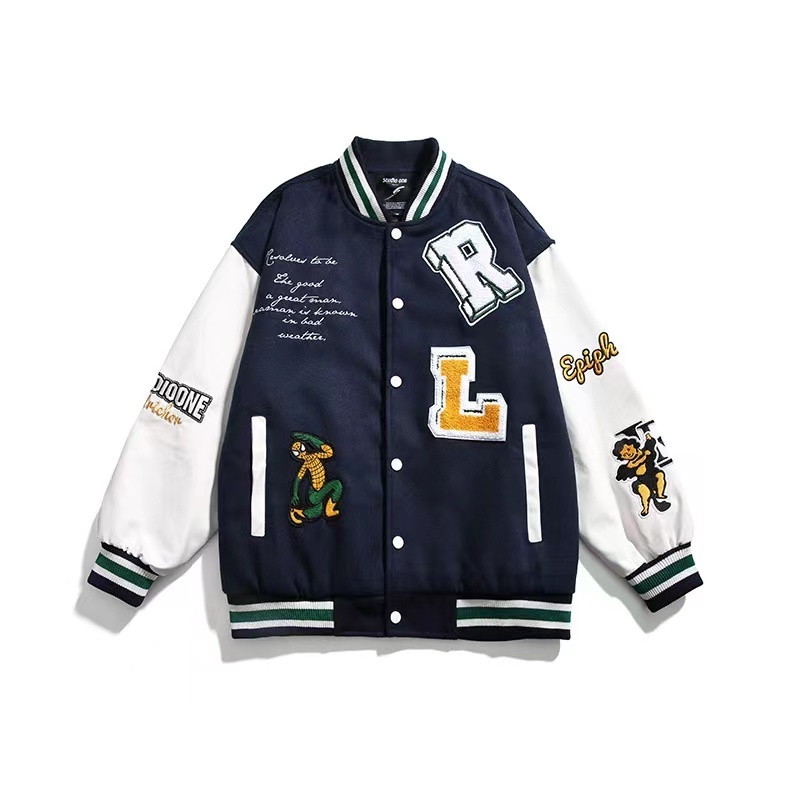 Plus size men's college jackets wholesale blank varsity jackets custom logo plain letterman varsity jacket