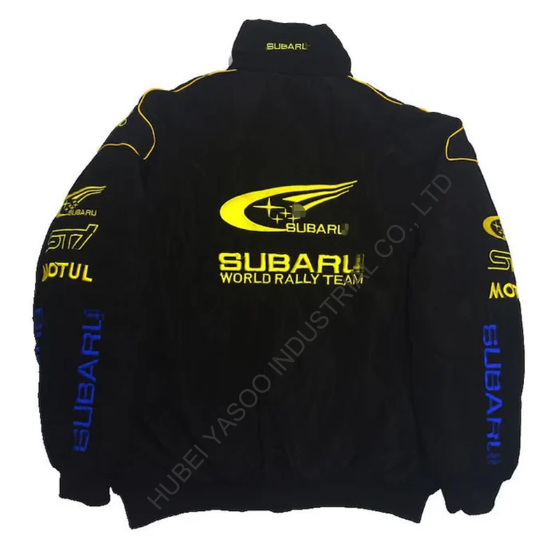 Custom Full Embroidery Waterproof Windbreaker Quilted Cotton Bomber Jacket Street Style Fasion Retro f1 Racing Jacket