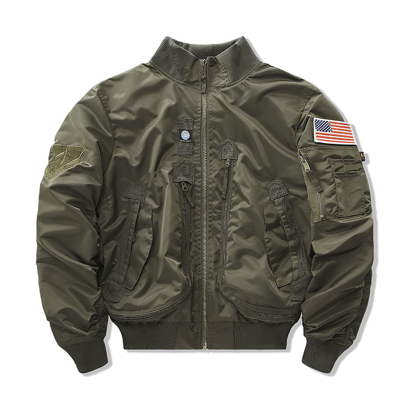 Bomber jacket Men Plus size Flight Pilot Style OEM Jackets Coat Street wear vest Wholesale Satin Stretch High Quality