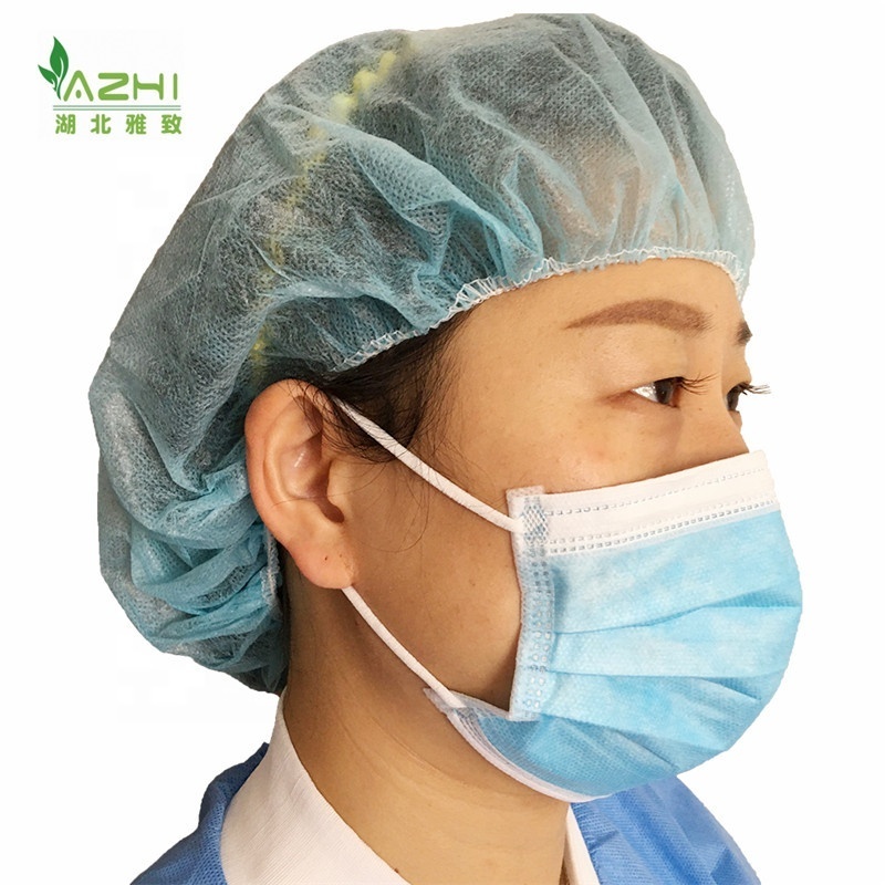 Wholesale Hat Nurse Head Clip Caps Cover Disposable Non Woven blue Bouffant Caps capa cabeca enfermeira