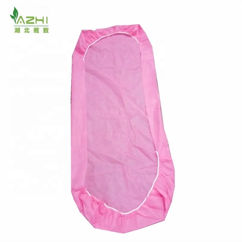 non medical spa bed covers disposable pink bedding sheet with elastic ends for massage bed