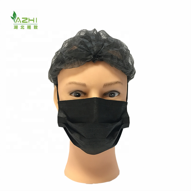 100pcs 3 ply black disposable face mask filter pro medical mouth cover black non-woven masks earloop