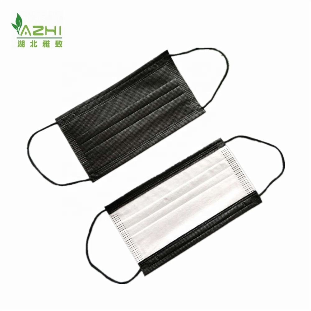 100pcs 3 ply black disposable face mask filter pro medical mouth cover black non-woven masks earloop