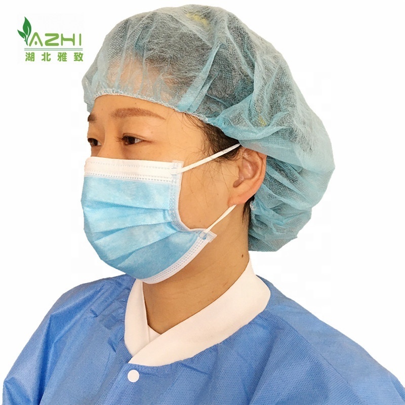 Wholesale Hat Nurse Head Clip Caps Cover Disposable Non Woven blue Bouffant Caps capa cabeca enfermeira