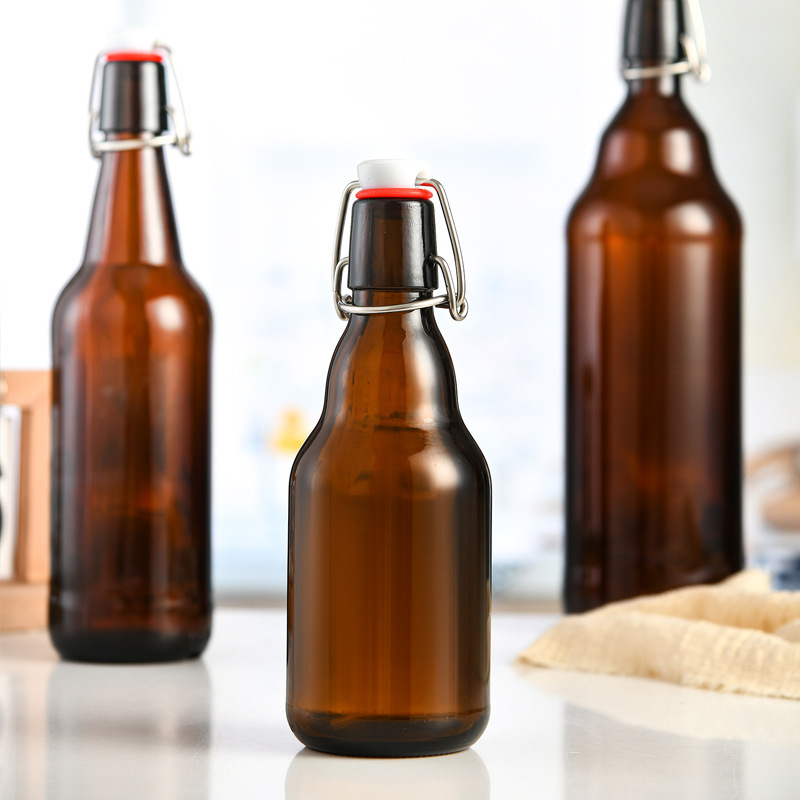 Hot Selling 330ML 500ML 750ML 1000ML Swing Top Amber Glass Beer Bottles