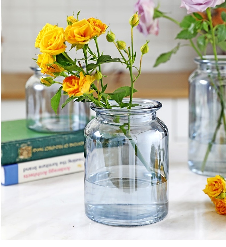 Nordic Origami Glass Flower Vase Contracted Flower Vase Clear Glass Jar