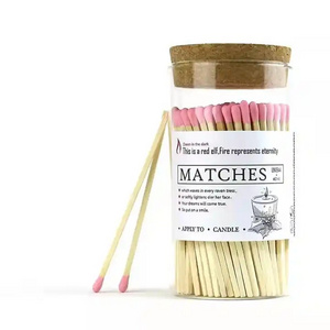 Custom Safety Matches In Bulk Luxury Coloured Matchsticks Glass Bottle With Logo Long Wood Matches