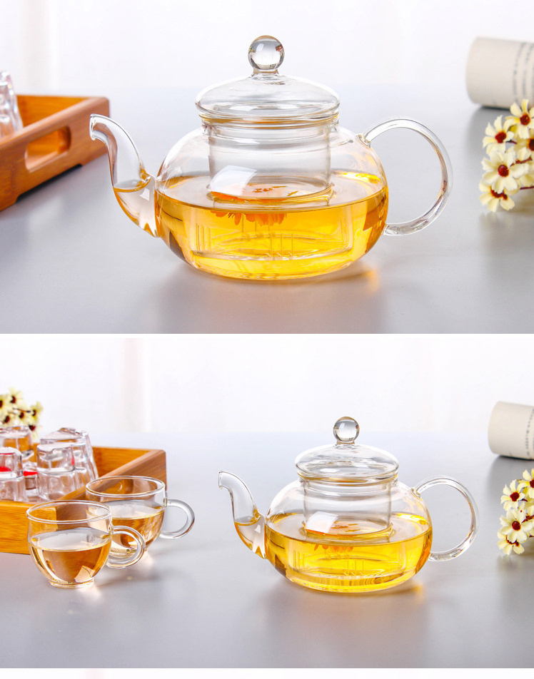 mini unbreakable borosilicate heated  glass teapot