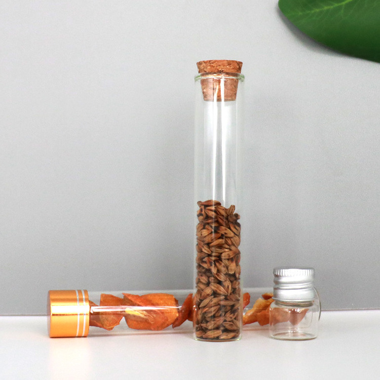 Wholesale 30ml 50ml 70ml Vial Glass Bottle Clear Test Glass Tube  with Cork