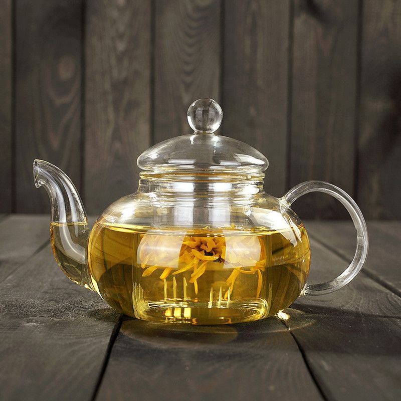 mini unbreakable borosilicate heated  glass teapot