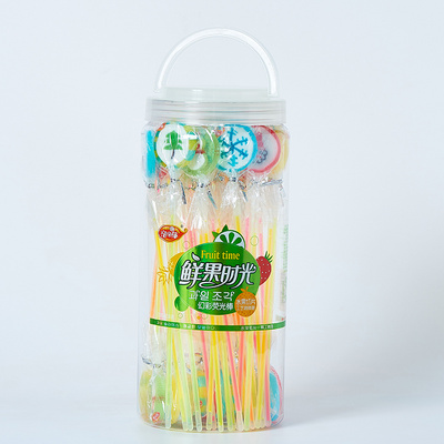 custom candy Fancy Lollipop Candy With Glow Stick / Assorted Flavour Fluorescent lollipop