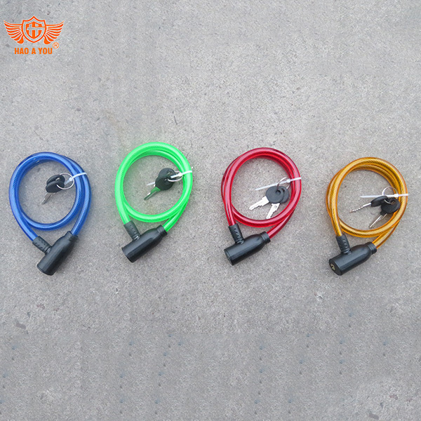 Lock Bike Colored Combination Bicycle chain Lock Cable Chain Padlock Motorcycle Cable Folding Steel PVC Material new lock