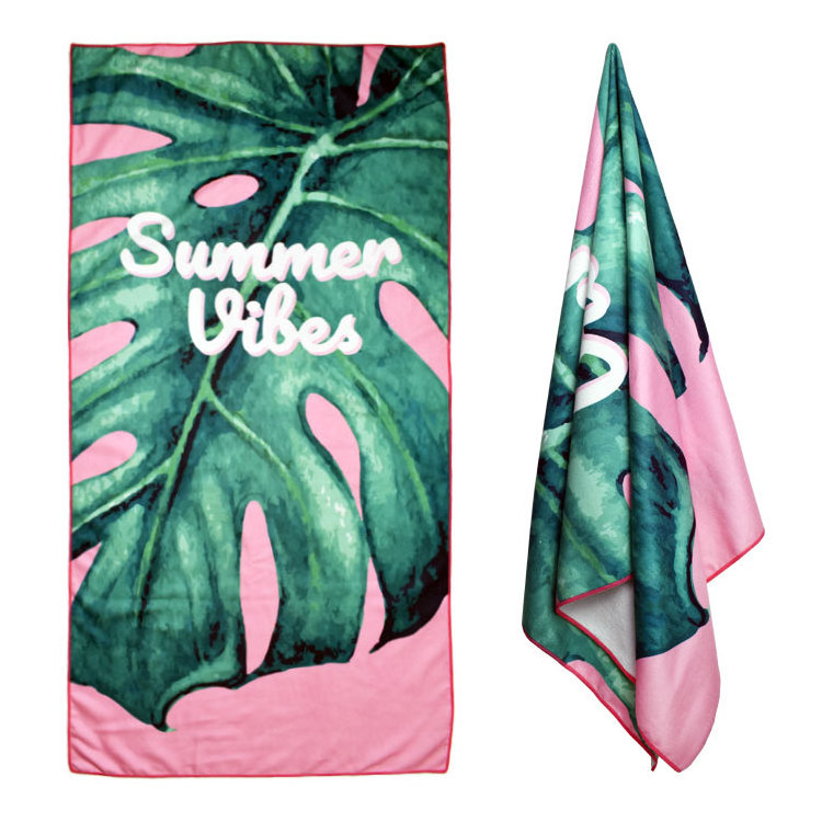 Wholesale Luxury velour beach towels with logo with custom jacquard printed oversized big custom beach towel