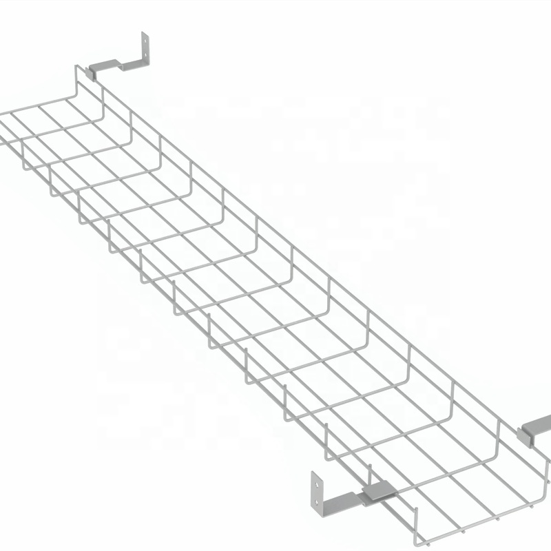 Under Desk Cable Trays Cable Organizer Wire Mesh Cable Tray Galvanized or Stainless Steel Acceptable 25-200mm Yingkang 120kg/m