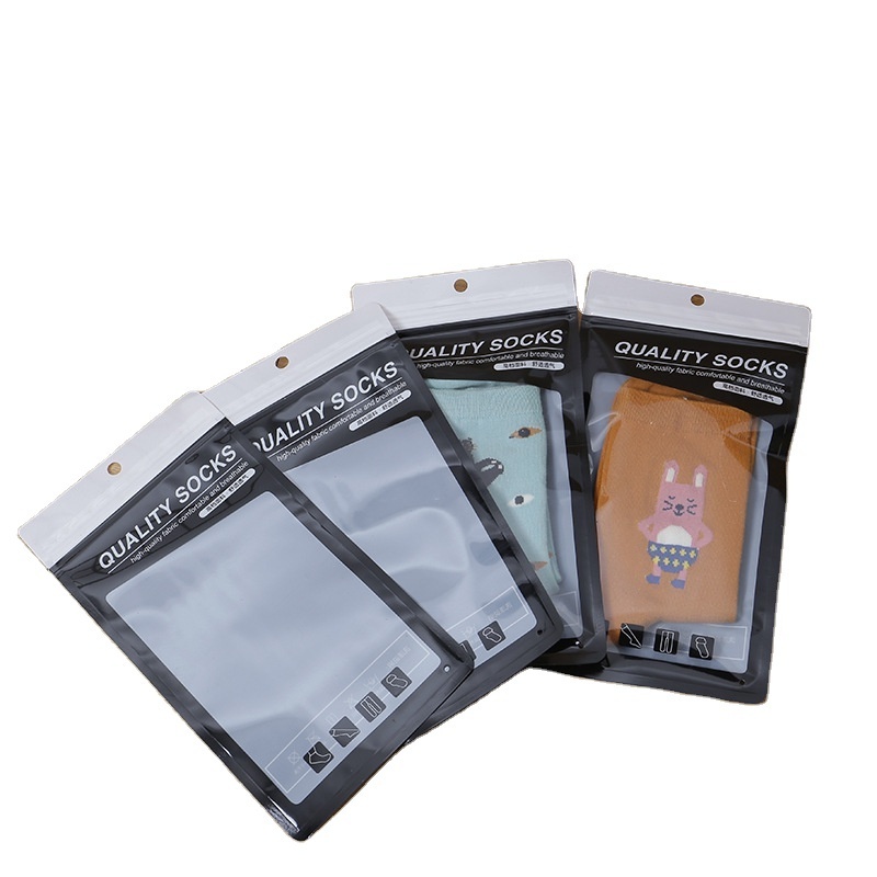 Wholesale custom resealable plastic thickened Sock zipper lock clear self sealing bag