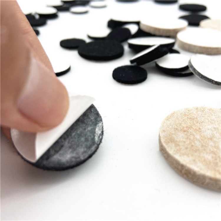 Hot sale 10mm 20mm round colorful roll floor chair bulk self-adhesive rug protector felt pads desk furniture felt pad