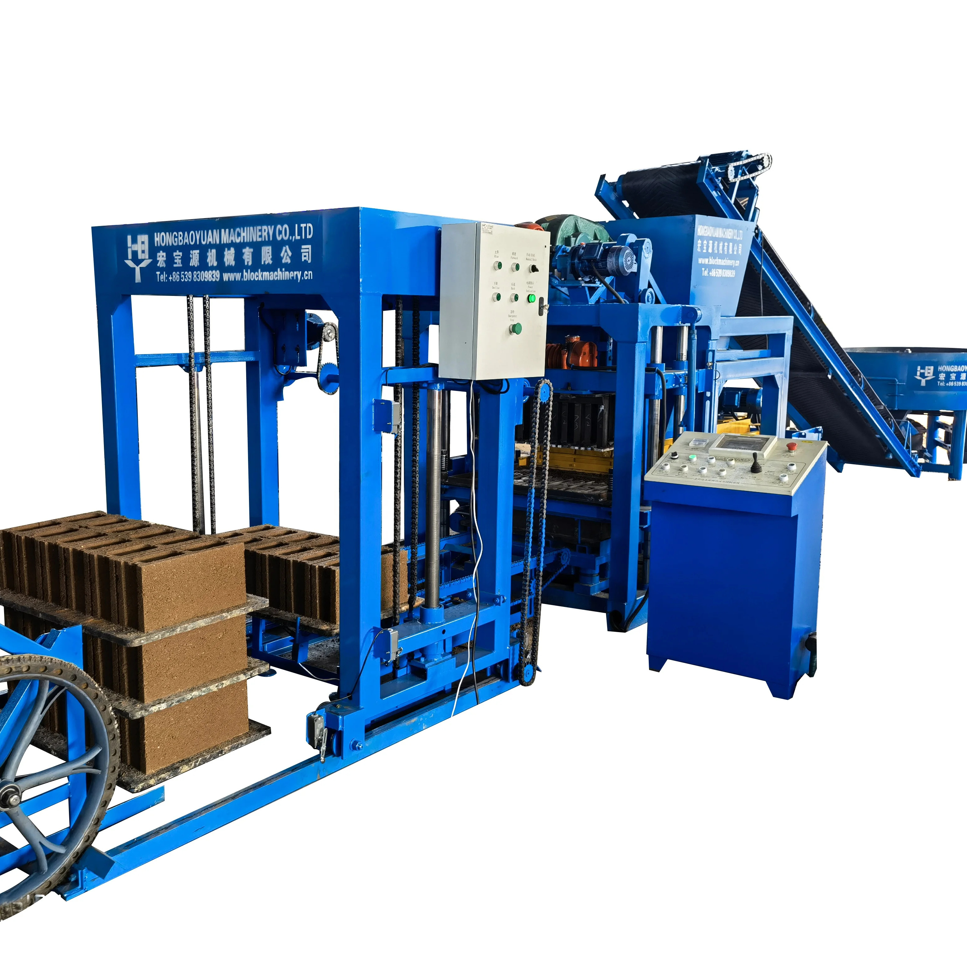 Hollow hallow blocks maker QTj4-25a full automatic concrete block making machine