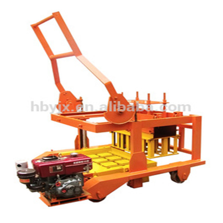 Mobile diesel model concrete hollow block making machine/Manual solid cement brick moulding machine