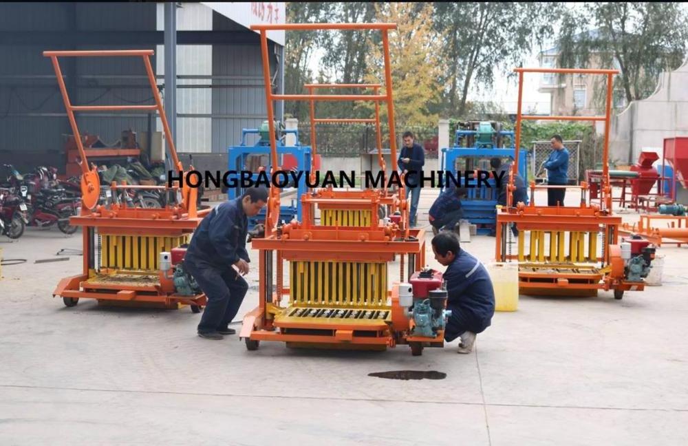 Mobile diesel model concrete hollow block making machine/Manual solid cement brick moulding machine