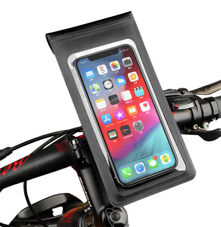 Portable Bicycle Handlebar Bag 360 Degree Rotation Waterproof TPU Covered Bike Phone Bag Cycling Phone Holder Mount Pack