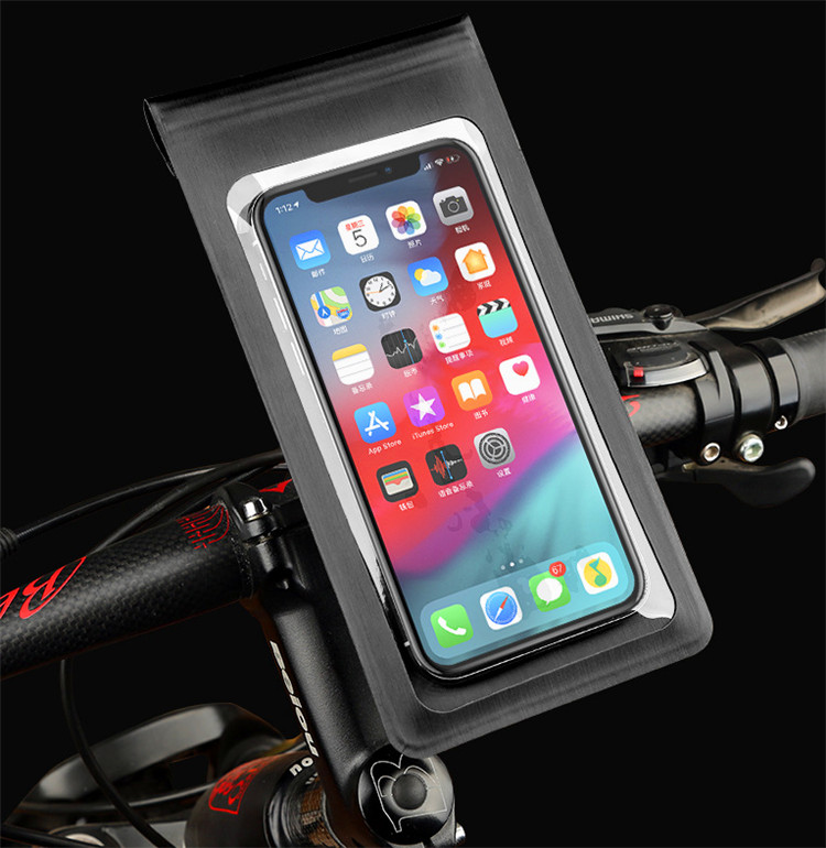 Portable Bicycle Handlebar Bag 360 Degree Rotation Waterproof TPU Covered Bike Phone Bag Cycling Phone Holder Mount Pack