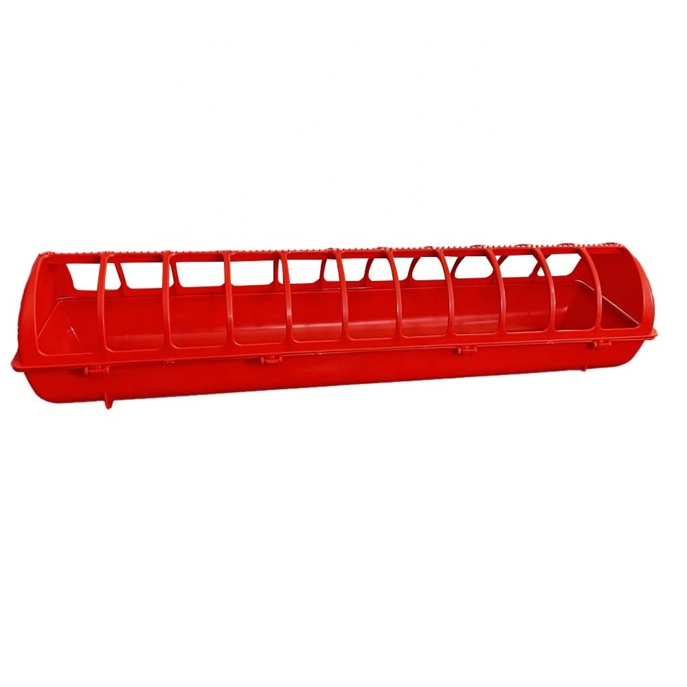 Super long red plastic chicken pigeon quail feeder Long tank bucket chicken raising equipment