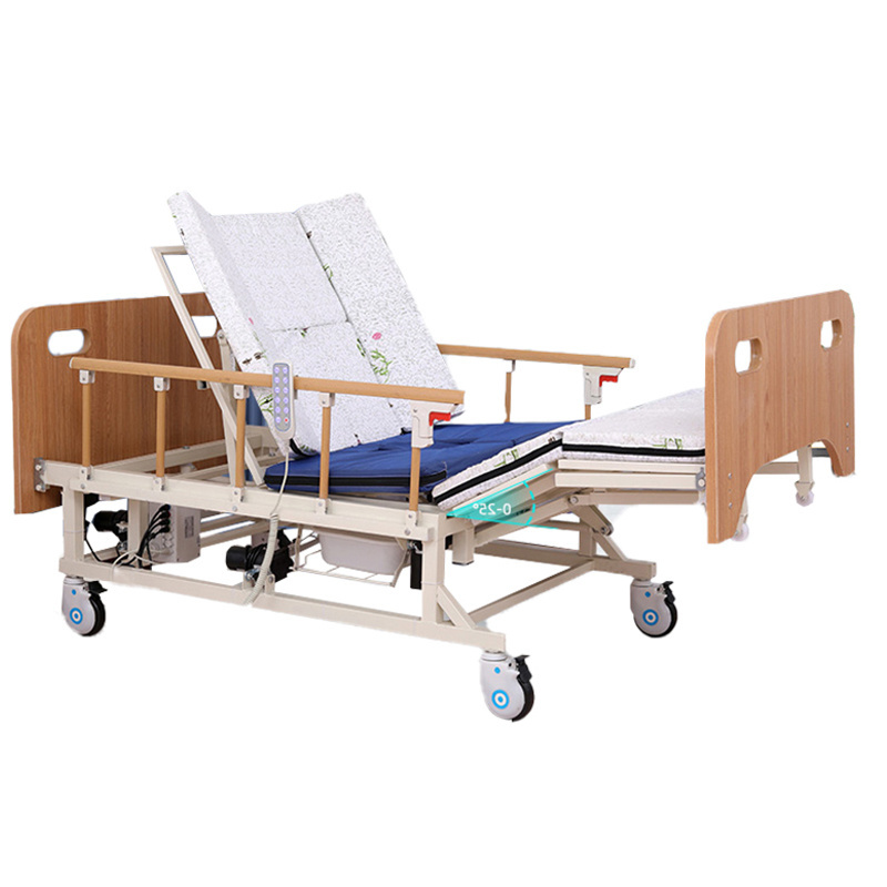 Cheap Wooden Side Rails Hospital Bed Electric 5-function Home Style Furniture Hospital Equipment