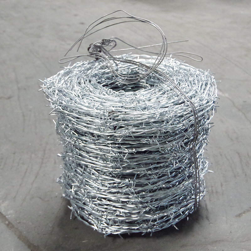 custom South America market 500m 25kgs/roll calibre  hot dipped galvanized barbed wire Alambre de puas galvanizado