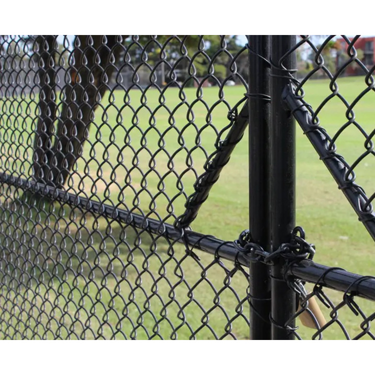 Wholesale High Quality Black Pvc Coated Vinyl Chain Link Fabric Farm Yard Fence Galvanized Chain Link Fence