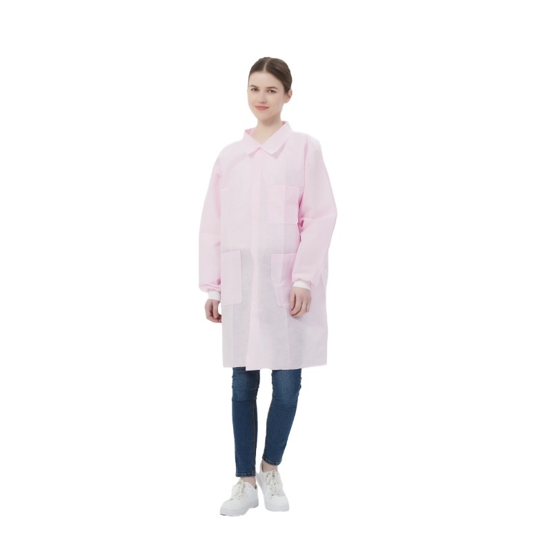 High Quality Low Price two pockets 30gsm disposable non-woven gowns  coverall for clean room