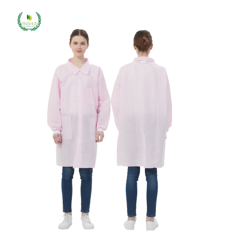 High Quality Low Price two pockets 30gsm disposable non-woven gowns  coverall for clean room