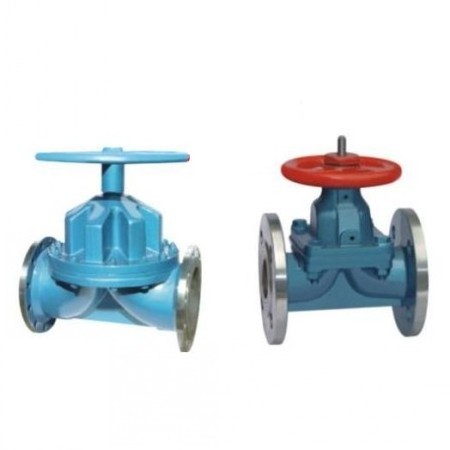 flange end cast iron /carbon steel soft seat manual diaphragm valve