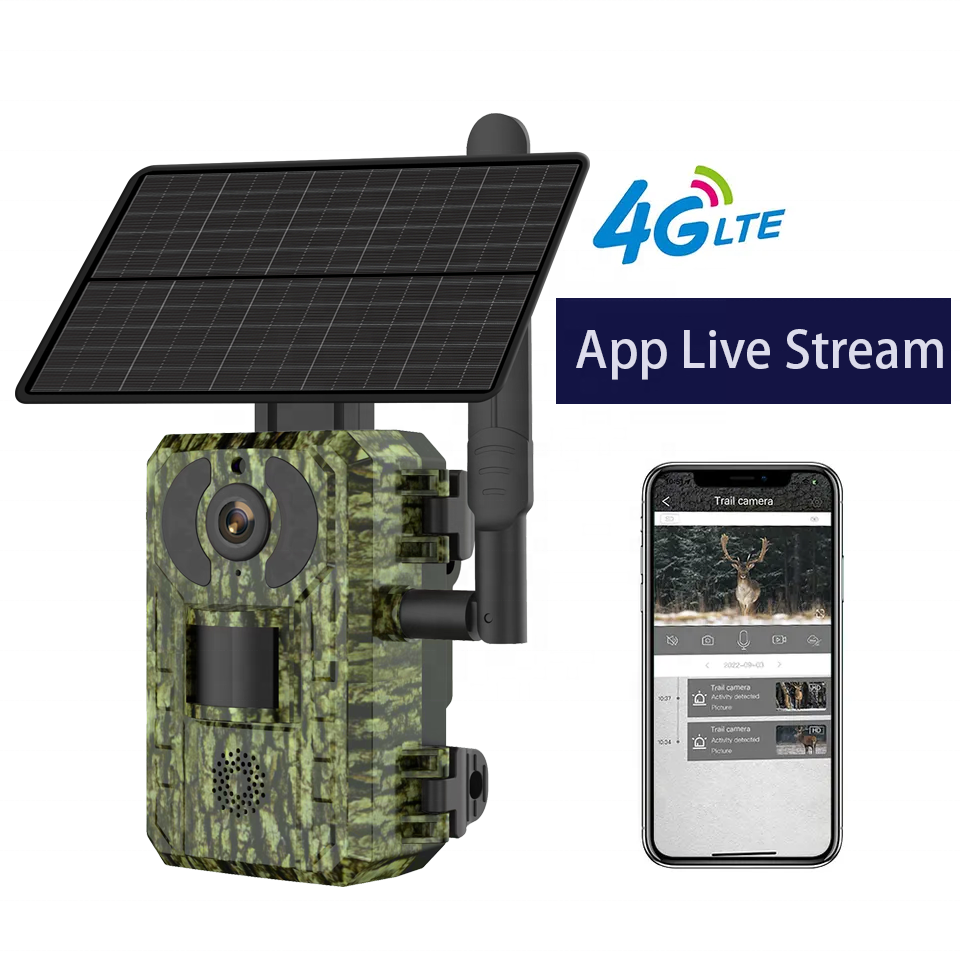 HBY 4G Cellular Outdoor Waterproof 2K 4MP Solar Trail Hunting Camera 6W Solar Panel 7800mAh Battery Wildlife 4g Cuddeback Camera