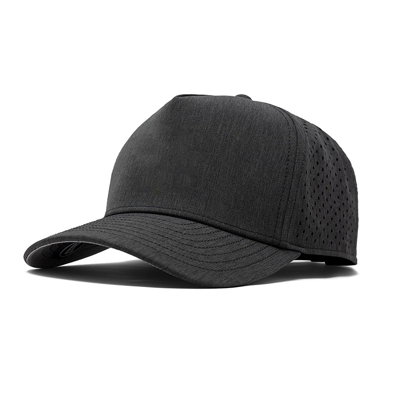 Custom Patch Logo blank 5 Panel Fitted Laser cut Hole Perforated Waterproof Hat Breathable Quick Dry Golf Caps