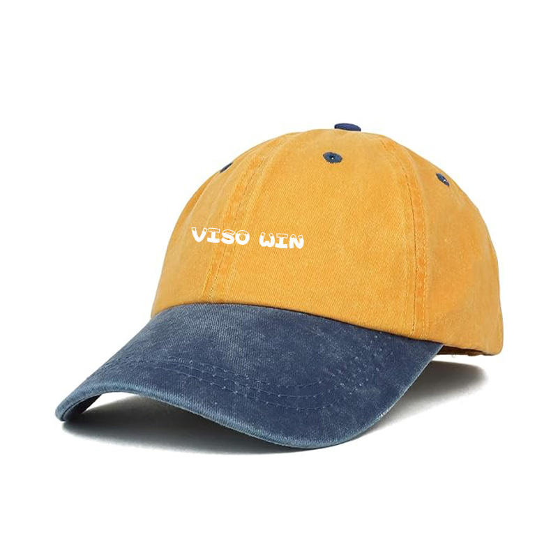 OEM/ODM New Style Washed Cloth Logo Custom Design Two Tone Summer Outdoor Sports Baseball Hat Cap With Adjustable Metal Buckle