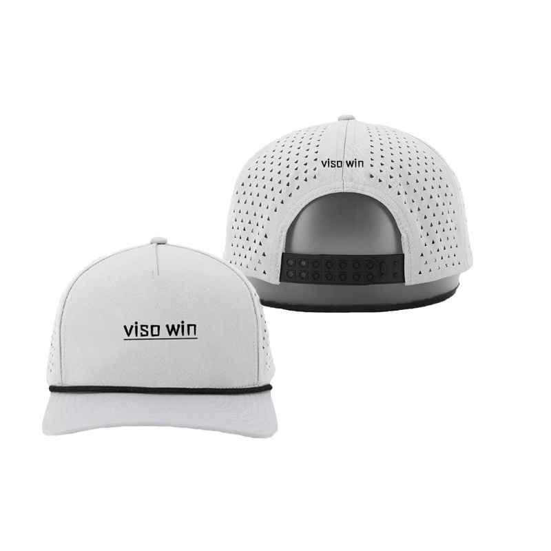 Promotion China Factory Premium Waterproof Golf Hats Curved Brim Polyester Laser Drilling Outdoor Baseball Cap With Rope