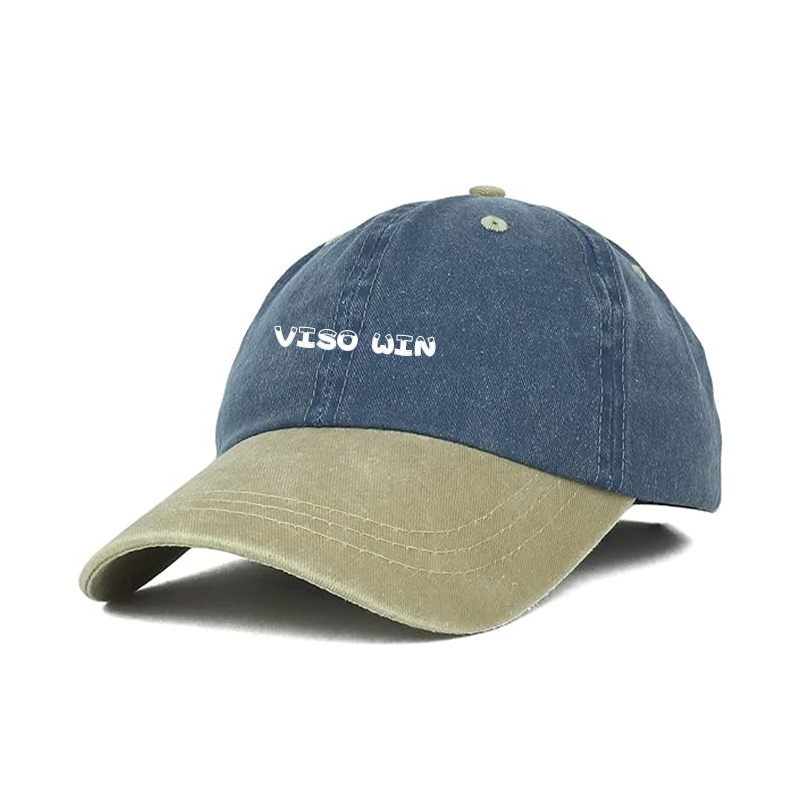 OEM/ODM New Style Washed Cloth Logo Custom Design Two Tone Summer Outdoor Sports Baseball Hat Cap With Adjustable Metal Buckle