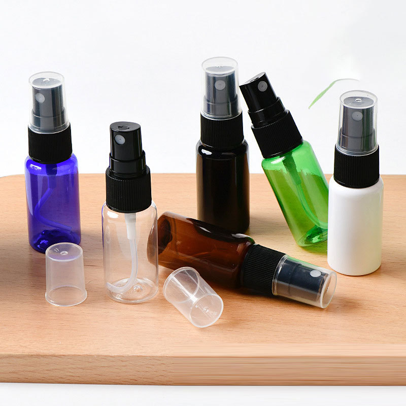 Reusable Cosmetic Black Green Blue Amber White Transparent Fine Mist 15ml Pet Perfume Spray Bottle