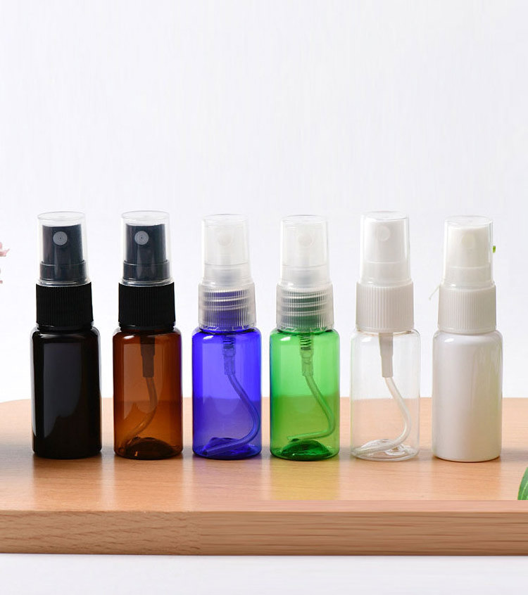 Reusable Cosmetic Black Green Blue Amber White Transparent Fine Mist 15ml Pet Perfume Spray Bottle