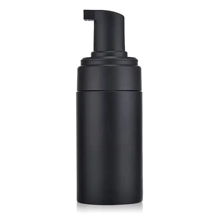 2023 Factory price Matte Surface 150ml 200ml Pet Face Cleanser Liquid Foaming Mousse Pump Bottle Black Foam Bottle