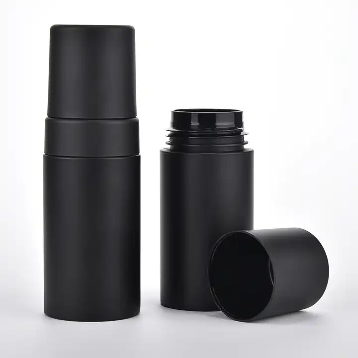 2023 Factory price Matte Surface 150ml 200ml Pet Face Cleanser Liquid Foaming Mousse Pump Bottle Black Foam Bottle