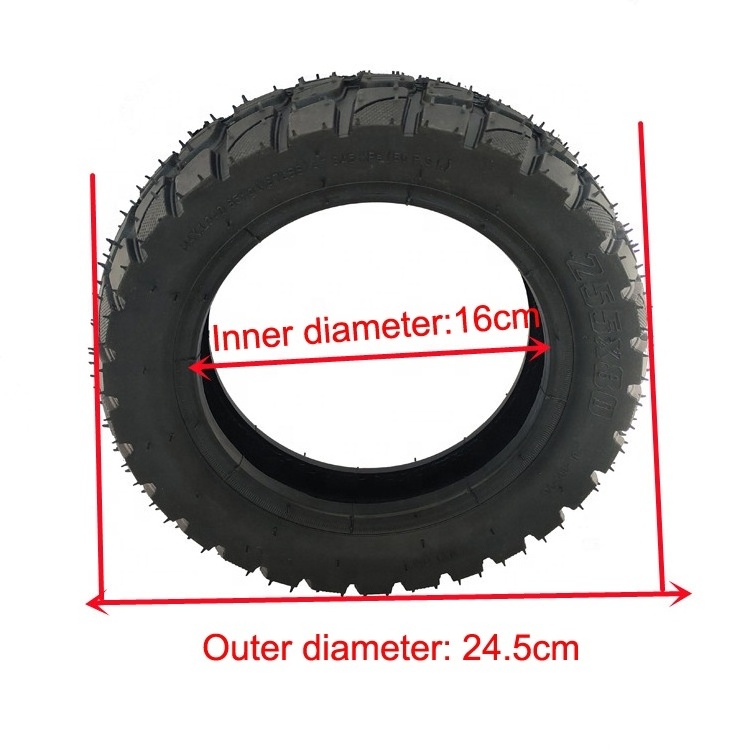 Electric Scooter Off-Road Tire 255x80 Highway Inner And Outer Tire10inch Snow Non Slip Thickened Widened Outer Tire