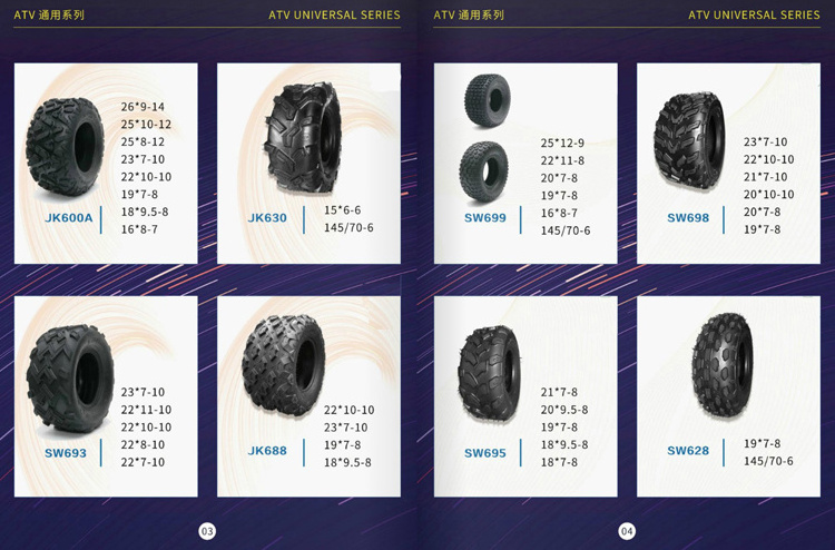 Chinese 16*8-7 ATV Tires for sale 22x10-10 23x7-10 22x10-8 18x9.5-8 185/30-4 25x10x12 145/70-6 16x8-7 tyre