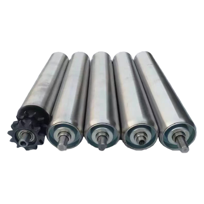 48mm 50mm 60mm 76mm 89mm No Power Stainless Steel Conveyor Rollers For Conveyor Belt System