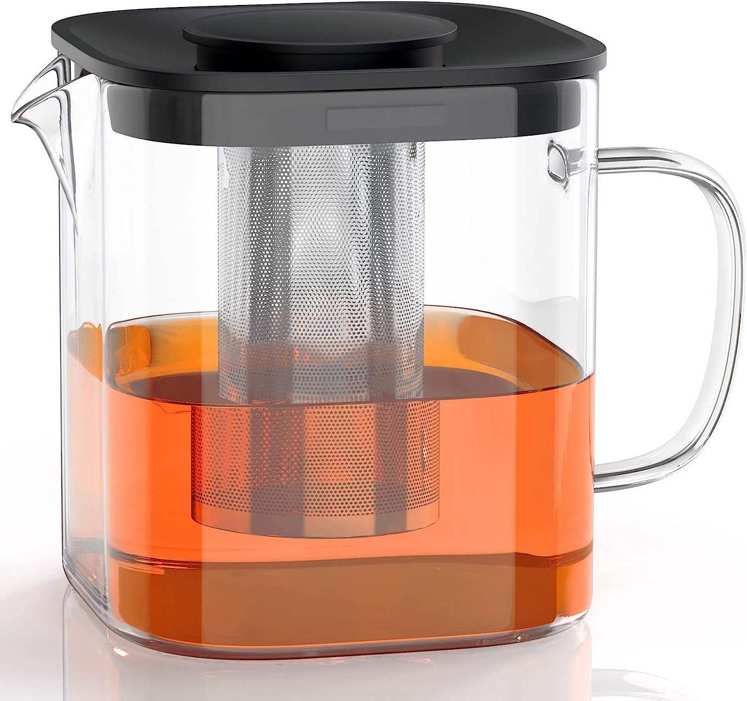 800ml Glass Tea Pot with Removable Infuser for Blooming and Loose Leaf Tea Premium Square Glass Tea Kettle