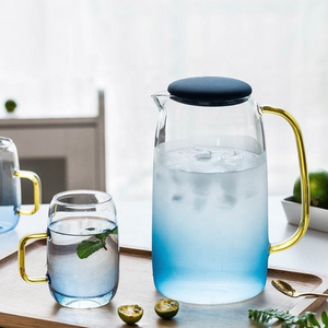 Wholesale  Large High quality high borosilicate glass water jug For Hot Cold Water