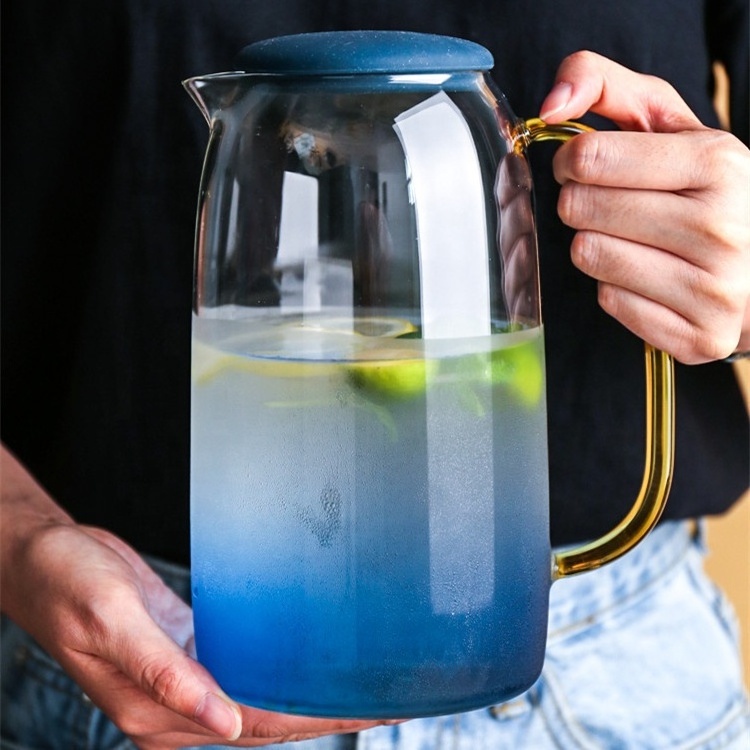 Wholesale  Large High quality high borosilicate glass water jug For Hot Cold Water