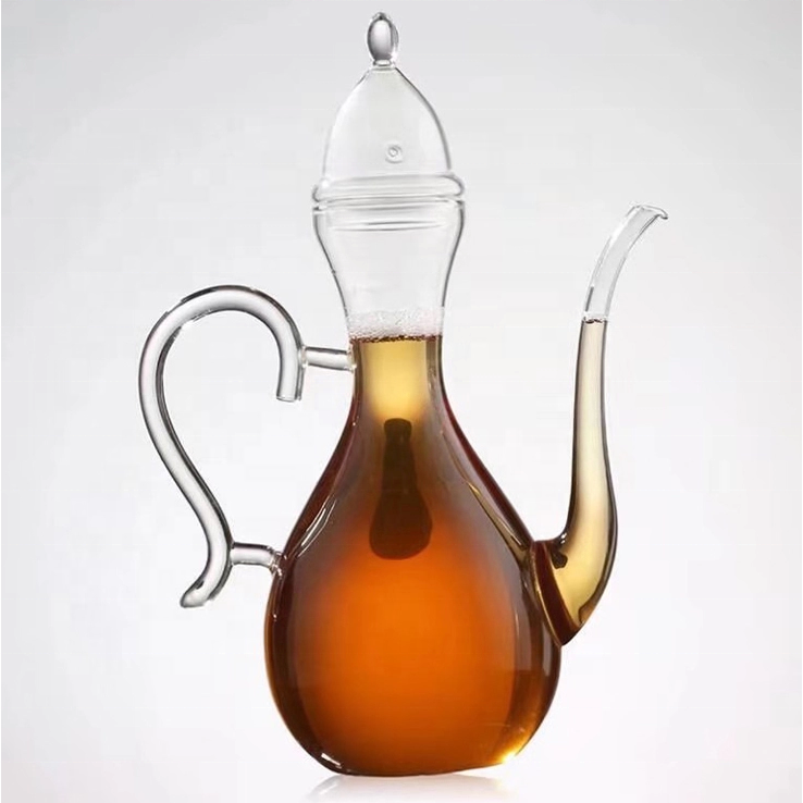 Handmade Borosilicate Glass Arabic Teapot Coffee Pot With Infuser For Blooming Tea