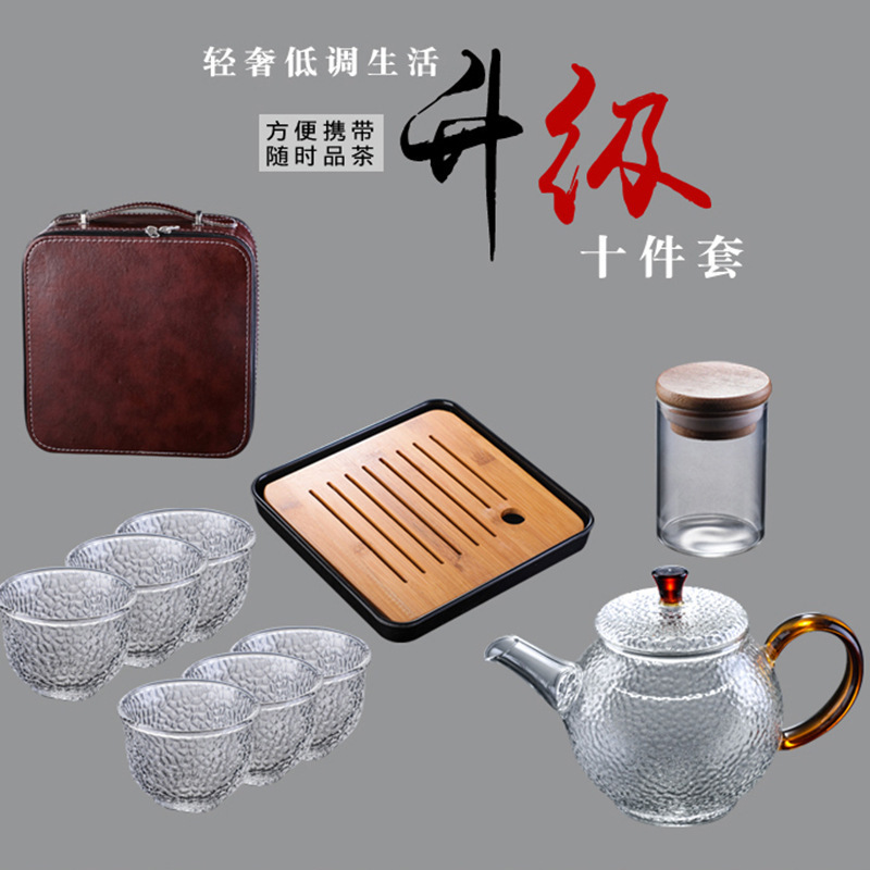 New product Portable Elegant Bososilicate Glass Teapot Travel Office Tea Pot Set with bagHot sale products