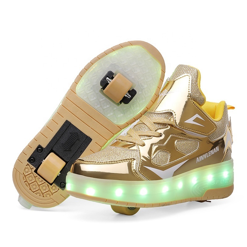 New Design Kids Shoes Fashion Luminous Sneakers Light Up Children Charging LED Walking Style Shoes